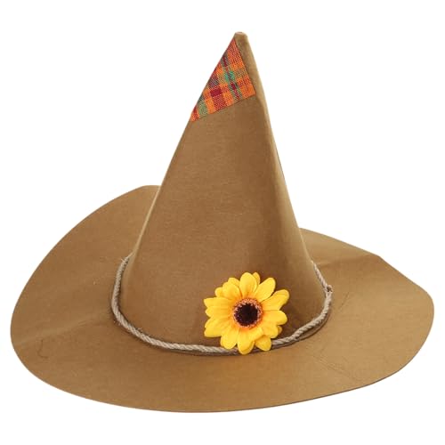Zktfyshk Scarecrow Halloween Hexenhut Erwachsener Zauberer Magican Halloween New Year Halloween Vogelscheuche Kostüm von Zktfyshk