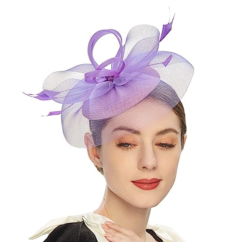 Zktfyshk Schmetterling Mesh Hut Stirnbänder Stilvolle Damen Fascinator Hut Haarteil für Hochzeiten und Partys von Zktfyshk