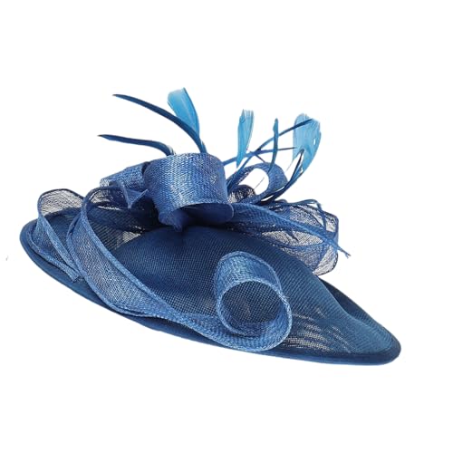 Zktfyshk Sinamay-Fascinator-Hut im Vintage-Stil mit gefiedertem und verstellbarem Kopfband, Haarschmuck für Hochzeiten und Events von Zktfyshk