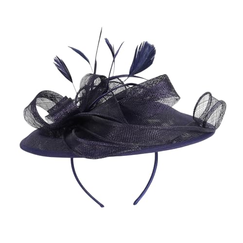 Zktfyshk Sinamay-Fascinator-Hut im Vintage-Stil mit gefiedertem und verstellbarem Kopfband, Haarschmuck für Hochzeiten und Events von Zktfyshk