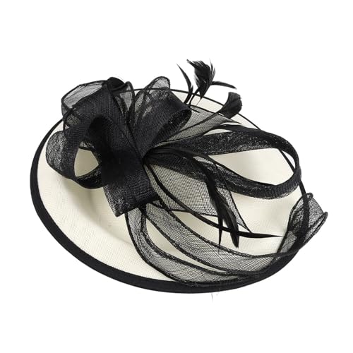 Zktfyshk Sinamay-Fascinator-Hut im Vintage-Stil mit gefiedertem und verstellbarem Kopfband, Haarschmuck für Hochzeiten und Events Zktfyshk Sinamay-Fascinator-Hut im Vintage-Stil mit gefiedertem und verstellbarem Kopfband, Haarschmuck für Hochzeiten und Events von Zktfyshk