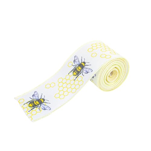 Zktfyshk Sonnenblumen-Schleifenband mit Drahtkante, Honigbienen, Drahtkante, dekoratives Band zum Basteln, Schwarz / Gelb Zktfyshk Sonnenblumen-Schleifenband mit Drahtkante, Honigbienen, Drahtkante, dekoratives Band zum Basteln, Schwarz / Gelb von Zktfyshk