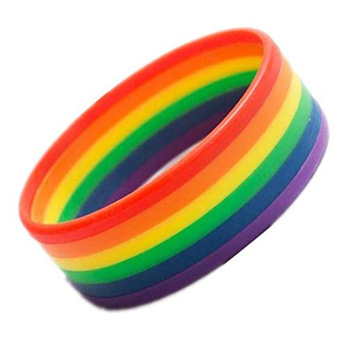 Zktfyshk Sportarmband aus Silikon mit Regenbogen-Buchstaben, weich, bequem, langlebig, für Sportveranstaltungen und Wohltätigkeitsorganisationen von Zktfyshk