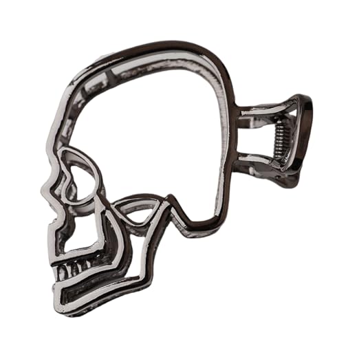 Zktfyshk Stilvolle durchbrochene Totenkopf-Haarspange, leicht, praktisches Metall-Accessoire für Damen und Herren, Punk-Mode-Haardekoration von Zktfyshk