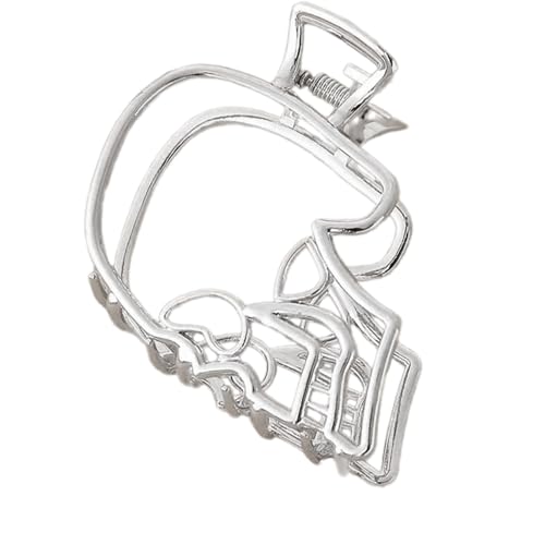 Zktfyshk Stilvolle durchbrochene Totenkopf-Haarspange, leicht, praktisches Metall-Accessoire für Damen und Herren, Punk-Mode-Haardekoration von Zktfyshk