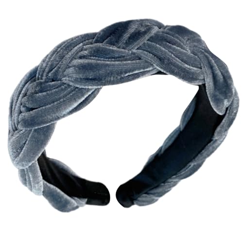 Zktfyshk Stilvolle geflochtene Plüsch-Stirnbänder für Damen, elastisches Vintage-Haarband, modisches Haar-Accessoire für Hochzeiten und Abschlussbälle von Zktfyshk
