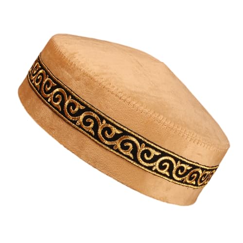 Zktfyshk Traditionelle blaue Totenkopfmütze, weiches Polyester, religiöse Zeremonie, kulturell bestickte Kopfbedeckung, Bühnenkostüm Zktfyshk Traditionelle blaue Totenkopfmütze, weiches Polyester, religiöse Zeremonie, kulturell bestickte Kopfbedeckung, Bühnenkostüm von Zktfyshk