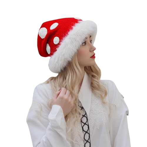 Zktfyshk Warmes Plush Trimm Strick Pilzhut Kostüm Kopfbedeckung Für Reisen Und Lässige Versammlungen Und Winter Freien Freien von Zktfyshk
