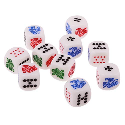 10pcs 6 Seitig D6 Party Brettspiel Queen 16mm Acryl Gaming Card Gaming Würfel von Zkydhbd