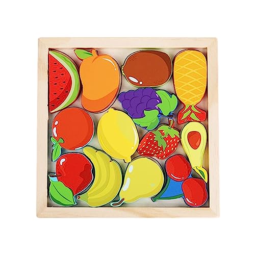 Kinder Holzblock Cartoon Dreidimensionales Puzzle Puzzle Frühschulabschluss Board Obst Frühschulpoten von Zkydhbd