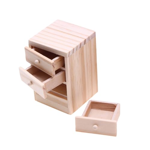 Mehrzweckpuppenhäuser Miniatur Nachttisch 1 12 Skala Möbel Und Modisch Stilvolles Spiel Accessoire Täglich Miniatur Nachttische Schrank von Zkydhbd