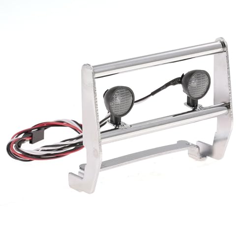 Metall Vordere Stoßfänger Mit 2 LED Leuchten Für 82046-4 1/10. Skala Fernbedienung Crawler Car Upgrade Accessoires Edelstahl Stoßfänger Für Klettern von Zkydhbd