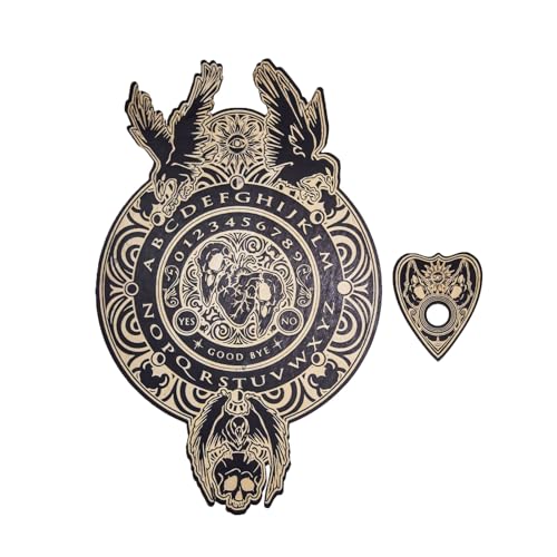 Spirit Board Mit Planchette Wood Talking Board Game Wechselstromausbildungszusammenzeichen Wahrsagungsboards Einfach Zu Verwendendem Metaphysischen Wechsel Der Meldung Werkzeug Mystisches Spiel von Zkydhbd