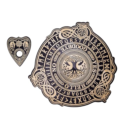 Spirit Board Mit Planchette Wood Talking Board Game Wechselstromausbildungszusammenzeichen Wahrsagungsboards Einfach Zu Verwendendem Metaphysischen Wechsel Der Meldung Werkzeug Mystisches Spiel von Zkydhbd