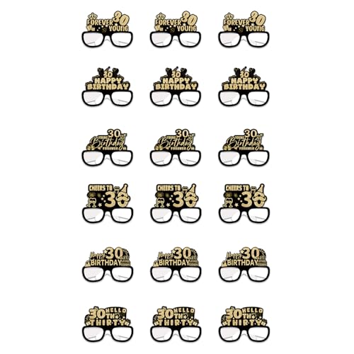 Zkydhbd 18pcs Paper Eyewears Für Geburtstagsfeier Handgefertigte Brillen Stilvolle Fotokabinen Requisiten Elegante Soziale Eventdekorationen von Zkydhbd