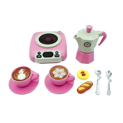 Zkydhbd 1Set Simulation Kaffee Party Rollenspiel Kaffee Tasse Und Untertassenlöffel Löffel Spielzeug Nachmittags Nachmittagskaffee Und Topfmodell Spielzeug Kaffee Spielset Kinder von Zkydhbd
