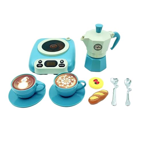 Zkydhbd 1Set Simulation Kaffee Party Rollenspiel Kaffee Tasse Und Untertassenlöffel Löffel Spielzeug Nachmittags Nachmittagskaffee Und Topfmodell Spielzeug Kaffee Spielset Kinder von Zkydhbd