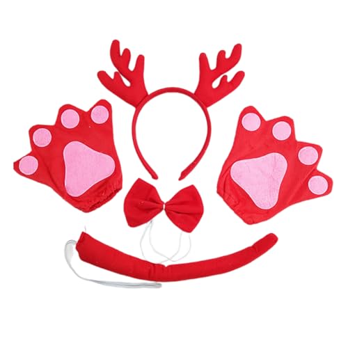 Zkydhbd 4pcs Halloween Dragon Kostüme Set Dragon Stirnband Schwanzhandschuhe Und Bowtie Halloween Dress Up Set Für Kinder Erwachsener Geburtstag Langlebig Und Dehnbar von Zkydhbd