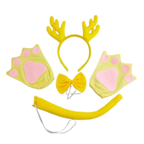 Zkydhbd 4pcs Halloween Dragon Kostüme Set Dragon Stirnband Schwanzhandschuhe Und Bowtie Halloween Dress Up Set Für Kinder Erwachsener Geburtstag Langlebig Und Dehnbar von Zkydhbd
