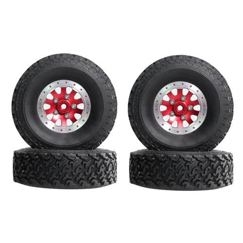 Zkydhbd 4pcs Metall Beadlock Hubs Felgen Mit Hohen Grip Gummireifen Für Fernsteuerauto Off Straßenaufführungen Upgrade Breadlocke Felgen von Zkydhbd