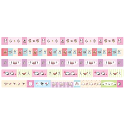 Zkydhbd 5Rolls Cartoon Papierbänder Kleberhandwerk Bänder Für Journals Dekoration Kunsthandwerk Geschenke Wickeln Für Schüler Planerzubehör Zkydhbd 5Rolls Cartoon Papierbänder Kleberhandwerk Bänder Für Journals Dekoration Kunsthandwerk Geschenke Wickeln Für Schüler Planerzubehör von Zkydhbd