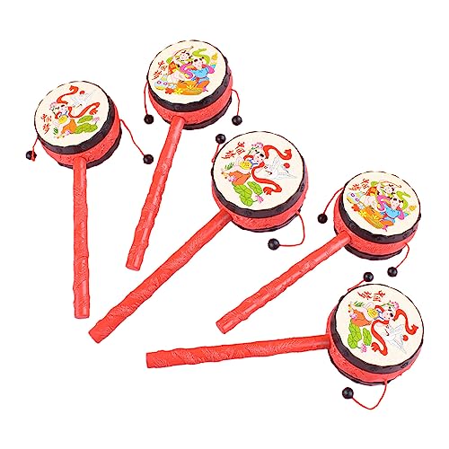 Zkydhbd 5pcs Rassle Drum Baby Handbell Monkey Drum Hörausbildung Percussion Instrument Spielzeug Musik Lernen Spielzeug Für Kleinkinder Instrumente Spielzeugmusik Stimulationsspielzeug Spielzeug von Zkydhbd