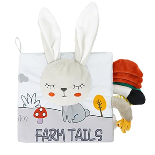 Zkydhbd Baby Aktivitätsbuch Interaktive Feinmotorik Training Crinkle Book Early Learning Kids Tuch Buch Animal Tail Book Sensorische Entwicklung Visueller Stimulationsbuch von Zkydhbd