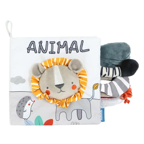 Zkydhbd Baby Aktivitätsbuch Interaktive Feinmotorik Training Crinkle Book Early Learning Kids Tuch Buch Animal Tail Book Sensorische Entwicklung Visueller Stimulationsbuch von Zkydhbd