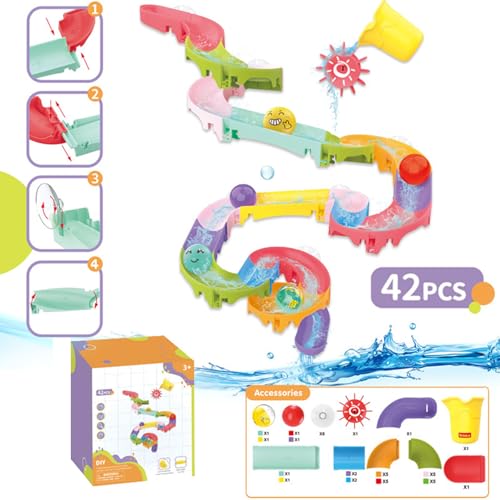 Zkydhbd Baby Bad Play Set Slide Track Assembly Wasserrutsche Spielzeug Farbenfrohe Track Kinderbad Zeit Spaß Track Und Spielzeugrutsche Spielzeug Baby Bad Rutsche von Zkydhbd