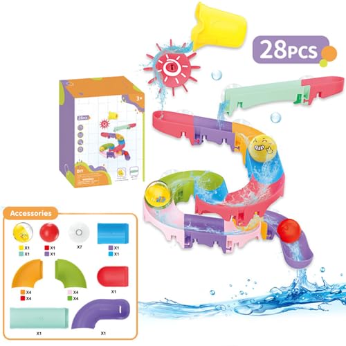 Zkydhbd Baby Bad Play Set Slide Track Assembly Wasserrutsche Spielzeug Farbenfrohe Track Kinderbad Zeit Spaß Track Und Spielzeugrutsche Spielzeug Baby Bad Rutsche von Zkydhbd