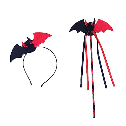 Zkydhbd Bat Halloween Dress Up Red Fledermaus Kostüm Set Fledermaus Stirnband Fledermaus Zauberstab Cosplay Geburtstagsfeier. von Zkydhbd