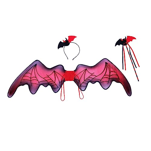 Zkydhbd Bat Halloween Dress Up Red Fledermaus Kostüm Set Fledermaus Stirnband Fledermaus Zauberstab Cosplay Geburtstagsfeier. Zkydhbd Bat Halloween Dress Up Red Fledermaus Kostüm Set Fledermaus Stirnband Fledermaus Zauberstab Cosplay Geburtstagsfeier. von Zkydhbd