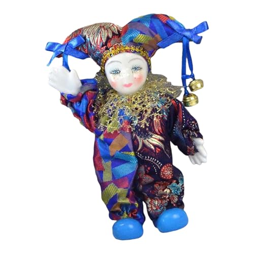 Zkydhbd Bewegliche Gliedmaßen Keramik Clown Statue Mit Handwerk Stoff Outfit Urlaub Dekoration Sammler Clown Figur Doll Keramik Für Sammler von Zkydhbd