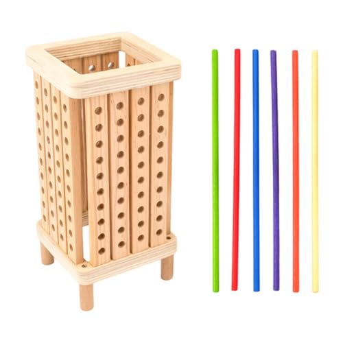Zkydhbd Childrens Holzbalance Stapelspiel Buntes Spielzeug Mit Aufbewahrungsbox Für Kognitive Entwicklung Und Logisches Training Lehrreicher Holzturmgebäude Set von Zkydhbd