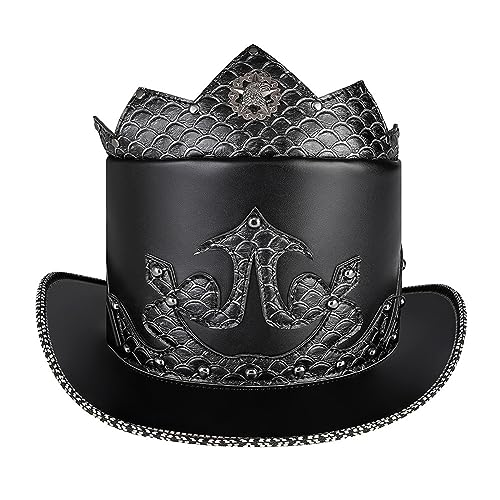 Zkydhbd Fashion Pu Hat Magician Für Adult Halloween Kostüm Performances Theaterstücke Musicals Top Hüte Erwachsene Teenager PU Top PU Magier Eimer Zkydhbd Fashion Pu Hat Magician Für Adult Halloween Kostüm Performances Theaterstücke Musicals Top Hüte Erwachsene Teenager PU Top PU Magier Eimer von Zkydhbd
