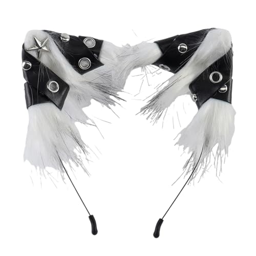 Zkydhbd Faux Pelze Füchse Wolf Ohren Stirnband Pelzige Handgefertigte Tierohren Haarband Kopfbedeckung Halloween Kostüm Cosplay Accessoires Halloween Cosplay Kostümzubehör von Zkydhbd