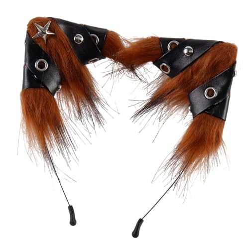 Zkydhbd Faux Pelze Füchse Wolf Ohren Stirnband Pelzige Handgefertigte Tierohren Haarband Kopfbedeckung Halloween Kostüm Cosplay Accessoires Halloween Cosplay Kostümzubehör von Zkydhbd