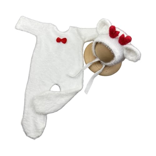 Zkydhbd Festivalthema Hirschhorn Strampler Weihnachten Baby Outfit Fotoshootings Anzug Für Kinderfotografie BodySuit Photostudio Requisiten Säuglingsfotografie Requisiten von Zkydhbd