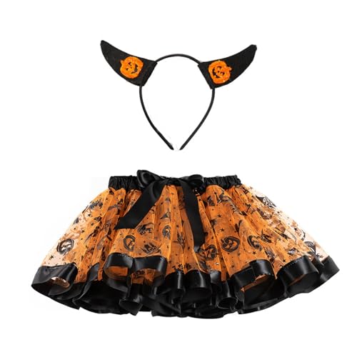 Zkydhbd Halloween Cosplay Kostüm Halloween Dress Up Set Halloween Outfit Set Enthalten Halloween Tutu Rock Horn Stirnband Horn Stirnband Erwachsener Bullenhorn Und Ohren Stirnband von Zkydhbd
