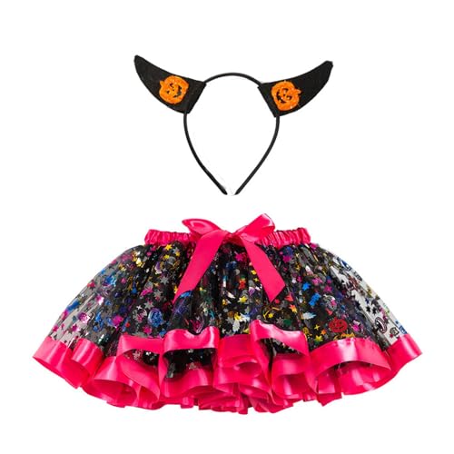 Zkydhbd Halloween Cosplay Kostüm Halloween Dress Up Set Halloween Outfit Set Enthalten Halloween Tutu Rock Horn Stirnband Horn Stirnband Erwachsener Bullenhorn Und Ohren Stirnband von Zkydhbd