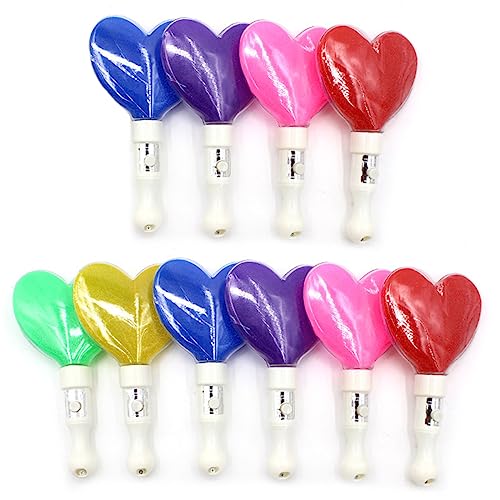 Zkydhbd Handheld Stick Toy Bulk 10pcs LED Stange Herzsticks Konzert Requisiten Musikfestival Leuchtstangen Partyzubehör Glühstäbe Farbwechsel Leuchten Dunklen Accessoires Glühen Leuchten von Zkydhbd