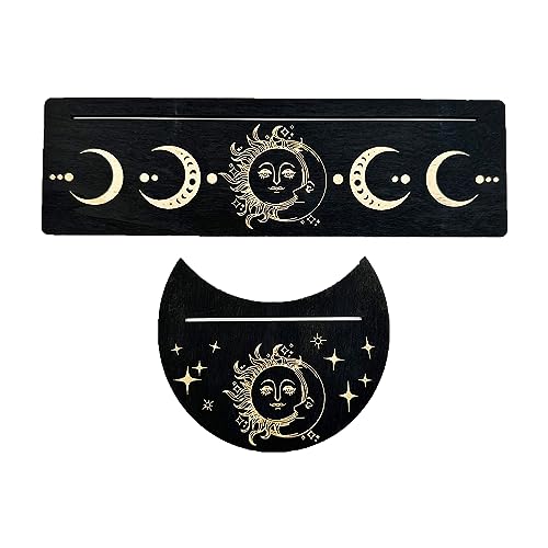 Zkydhbd Hexengöttchen Tarots Display Basis Mond Phasen Tarot Stand Hexenversorgungen Holzkarten Standhalter Tarot Kartenausstellungsständer Holz Tarot Kartenhalter Rack Tarot Karten Basis von Zkydhbd