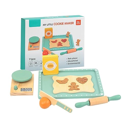 Zkydhbd Holzküchenspielzeug Set Tun Backspiel Verbesserung Der Feinmotorik Rollenspiele Keks Backset Holzküche Spielzeug Holzspielzeug Backset Set von Zkydhbd