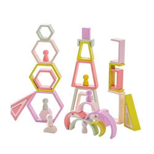 Zkydhbd Holzstapler Puzzle Bildungsausgleichsaktivitäten Spielzeug Für 3 + Jahre Farbenfrohe Stapelblöcke Geschenk Für Kinder Stapelblöcke von Zkydhbd