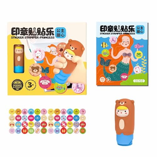 Zkydhbd Interaktiver Briefmarkenaufkleber Spielzeugset Für Kinder Kreativität Mit 300pcs Aufkleber Aufkleber Bildungshandwerk Stempelbuch Spielzeug Stempelbuch von Zkydhbd