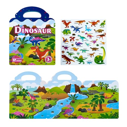 Zkydhbd Interaktives Lernen Wiederverwendbares Aufkleberbuch Für Kleinkinder Verschiedene Themen Cartoon Aufkleber Tiere Fahrzeuge Dinosaurier Early Childhood Development Tools von Zkydhbd