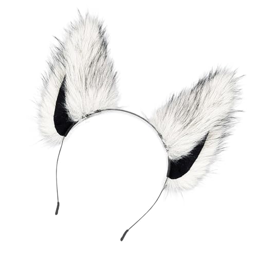 Zkydhbd Katzen Füchse Kunstpelze Ohren Stirnband Halloween Kostüm Cosplay Kostüm Handgefertigtes Pelziges Haar Hoop Kind Erwachsener Tierhaar Reifen von Zkydhbd