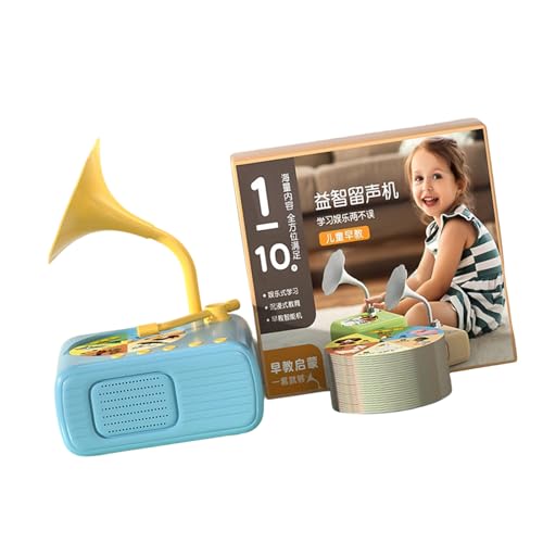 Zkydhbd Kids Educational Gramophon Toy Mit 96 Lernkarten Musikbox Geschichten Erzählungsmaschine Interaktives Spielzeug Für Jungen Mädchen von Zkydhbd