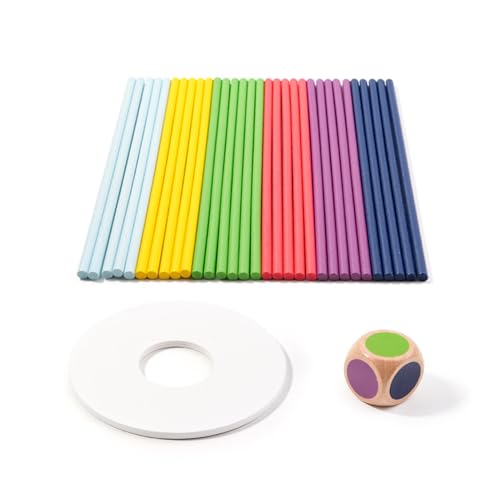 Zkydhbd Kinder Holzstöcke Stetig Stapel Puzzle Spielzeug Farbgebäude Balancieren Spiele Pädagogische Spielzeuge Training Farbpassungsstöcke Kindergarten Kinder von Zkydhbd