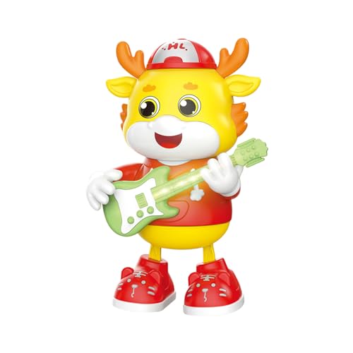 Zkydhbd LED Dancing Dragon Doll Spielzeug Mit Musik Leuchten Elektrische Gesangdragon Mit Gitarre Interactive Kleinkind Lerngeschenk Interaktives Musikspielzeug von Zkydhbd